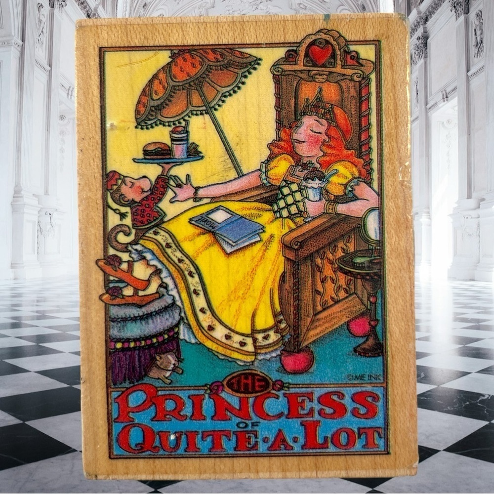 Lot of 3 Princess Themed Wood Mounted Stamps Castle Crowns - Picture 3 of 11